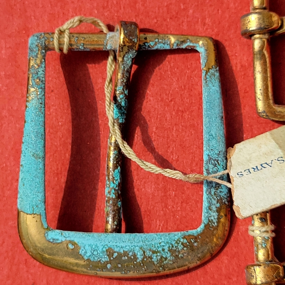 Bronze Buckle Trio ~ L.S. Ayres & Co. Vintage Antique? ~ Original Tag ~ *NOTE - Picture 8 of 16